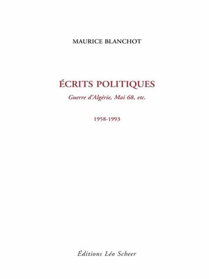 cover image of Ecrits politiques (1958-1993)